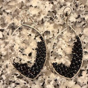 Elegant Black Beaded Earrings